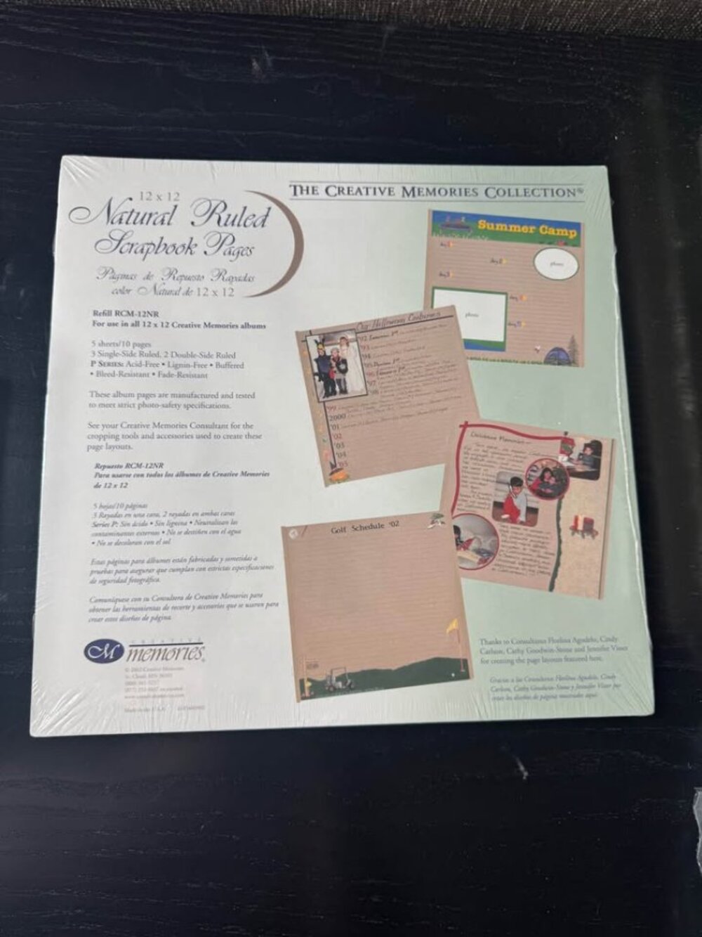 New Creative Memories Original 12x12 Natural Ruled Scrapbook Pages 5 Sheets/10